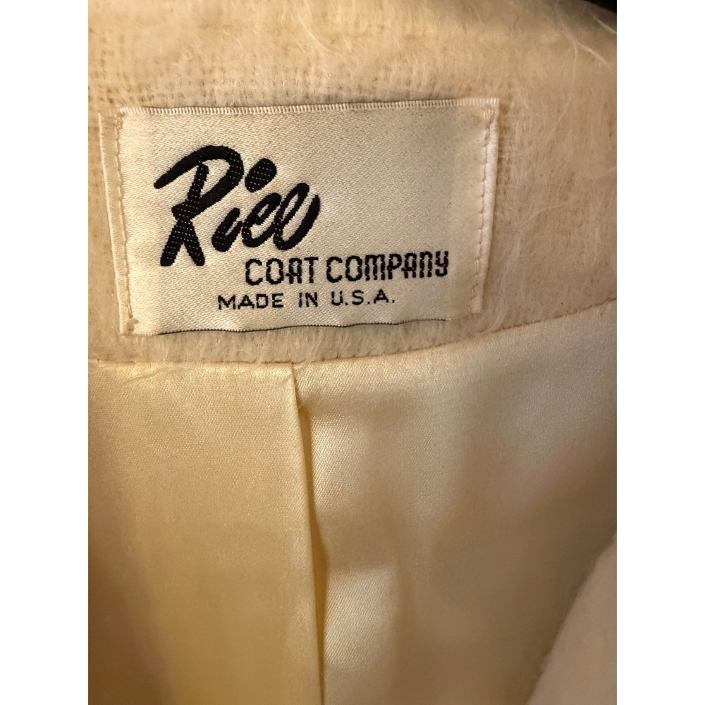Riel Coat Company Wool Mohair Blend Blazer Jacket Cream Size 16 View 2